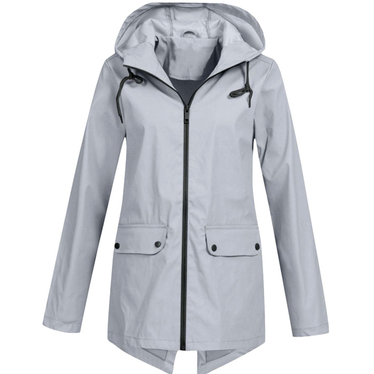 Ashleigh | Hooded Longline Jacket with Flap Pockets