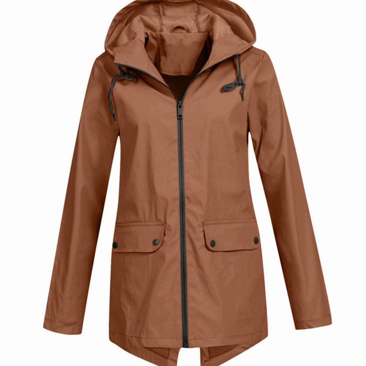 Ashleigh | Hooded Longline Jacket with Flap Pockets