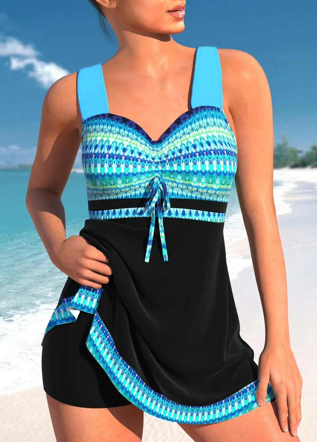 Rocio | Printed Swim Dress with Tie Front