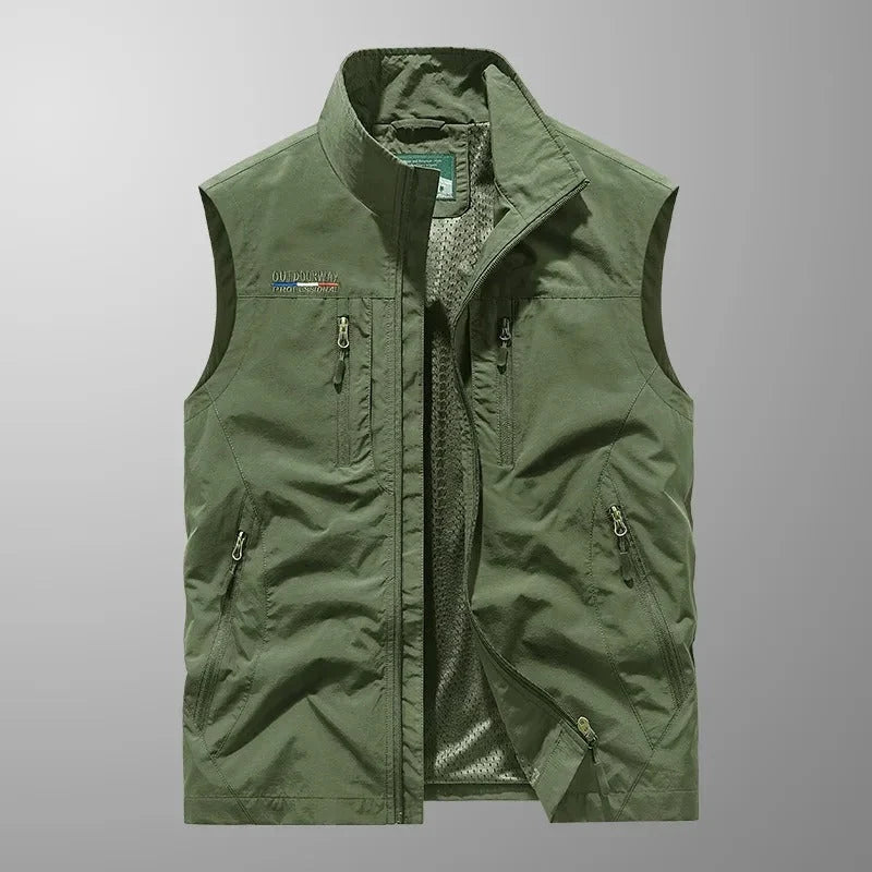 Albert | Utility Vest with Stand Collar and Zip Pockets